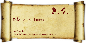 Mázik Imre névjegykártya